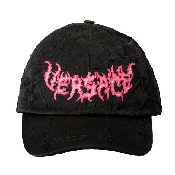 Versace Logo Print Black Baseball Cap Hat size 58 main image 5